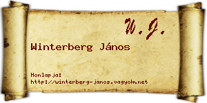 Winterberg János névjegykártya