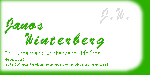 janos winterberg business card